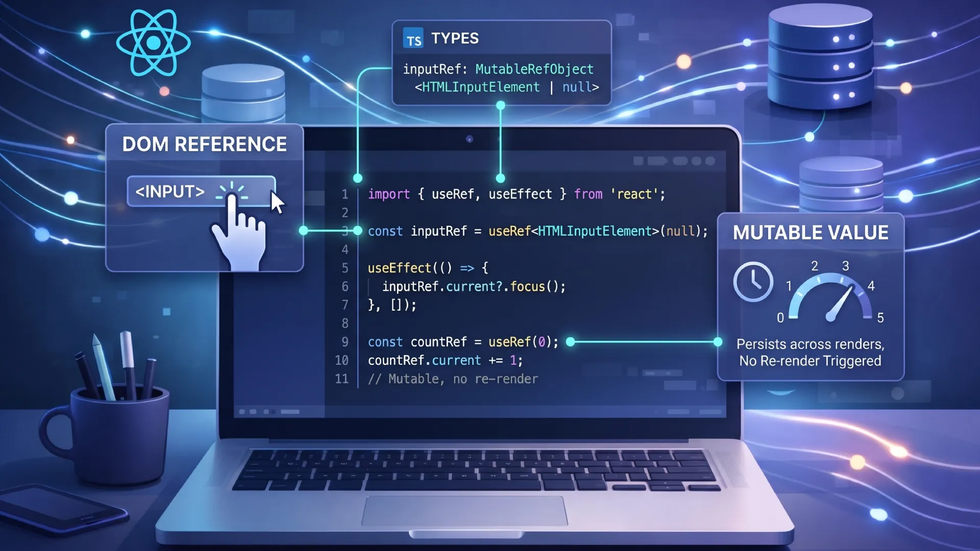 useRef in React: DOM Access, Mutable Values, and Types